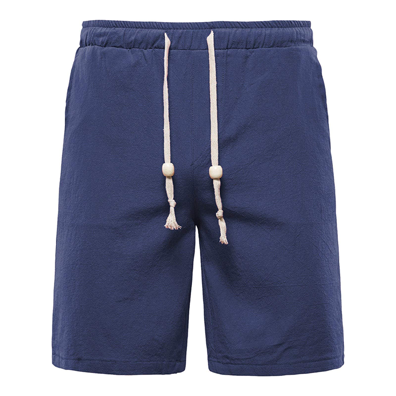 MOOKO Men's Athletic Shorts - Breathable Cotton Workout Joggers with Elastic Waist & Pockets - Gym, Running, Beach & Casual Summer Shorts for Men