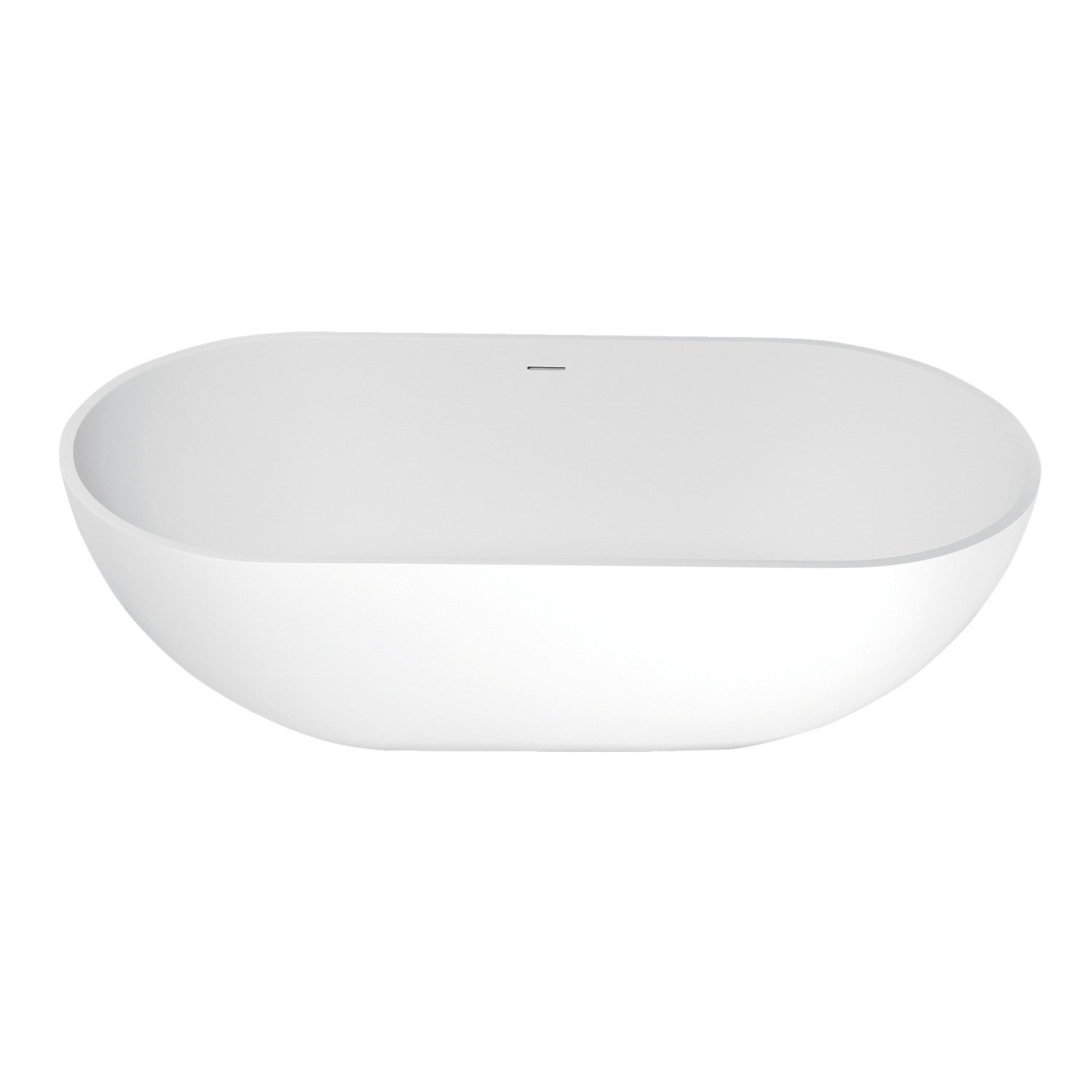 Arcticstone 70 Inch Freestanding Oval Bathtub - Matte White Solid Surface Double Ended Soaking Tub with Drain | Perfect for Luxury Bathrooms & Spa Retreats