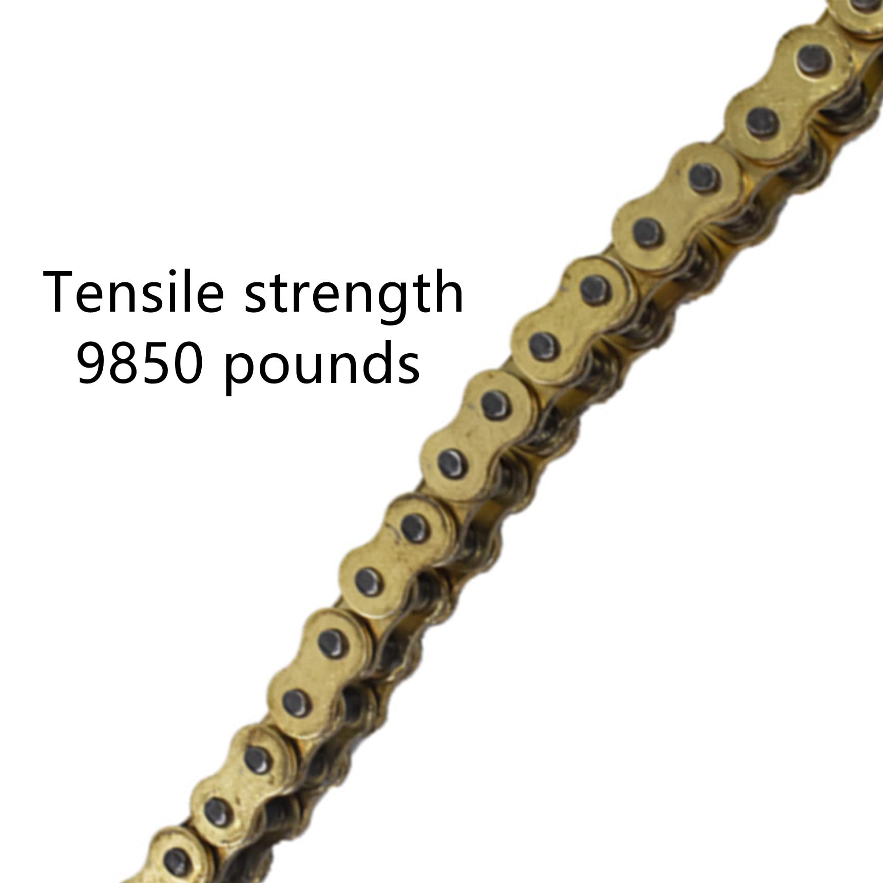 530x150 O-Ring Drive Chain - 530 Pitch 150 Links Motorcycle Chain with 9850 Pounds Tensile Strength (Gold) - Perfect for Harley, Honda, Yamaha & Cruiser Bikes - Off-Road & Street Performance Upgrade