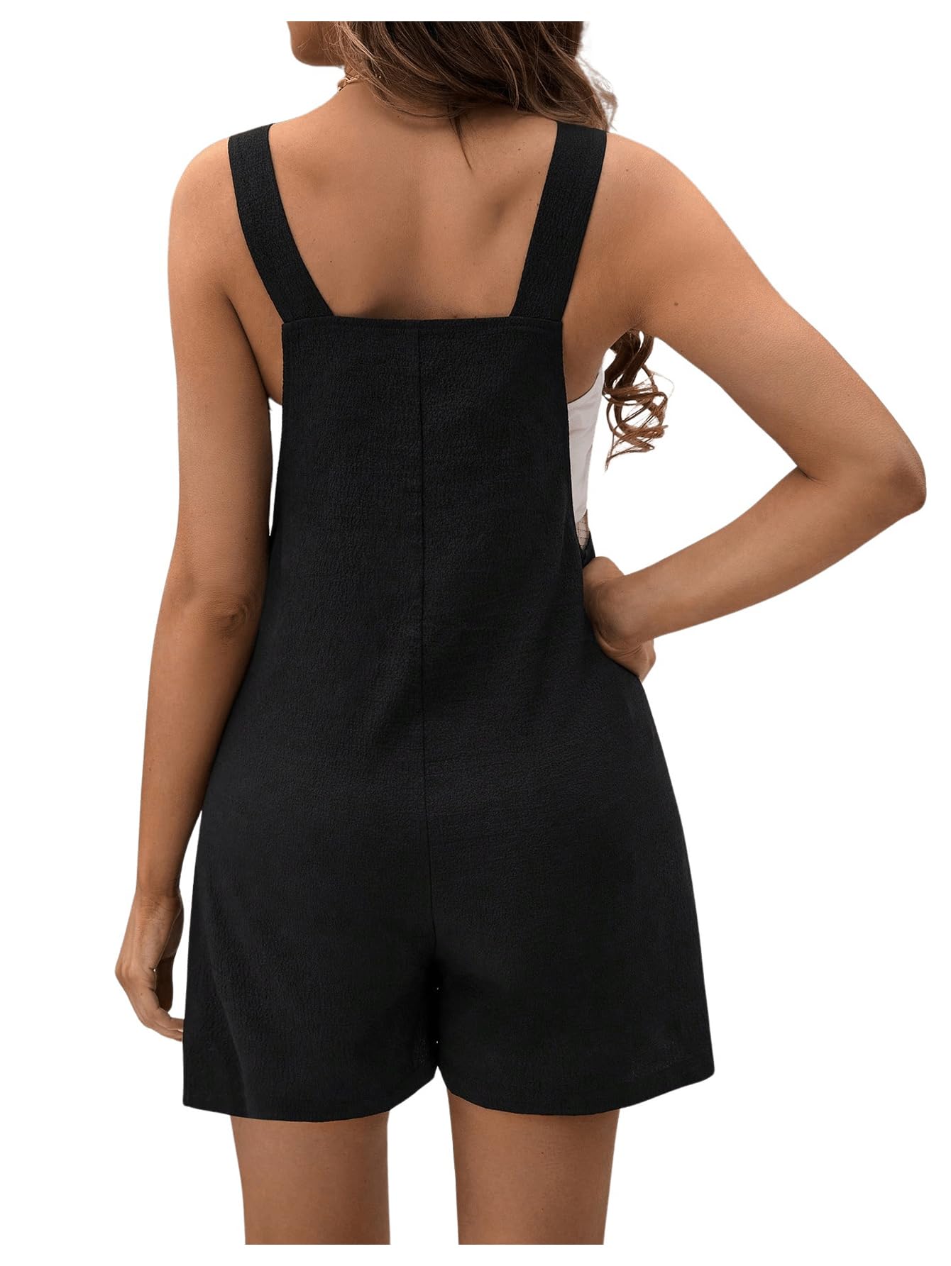 OYOANGLE Women's Maternity Tie Knot Wide Strap Suspender Overalls - Sleeveless Romper Jumpsuit with Pockets | Comfortable Pregnancy Shorts for Summer, Beach & Casual Wear