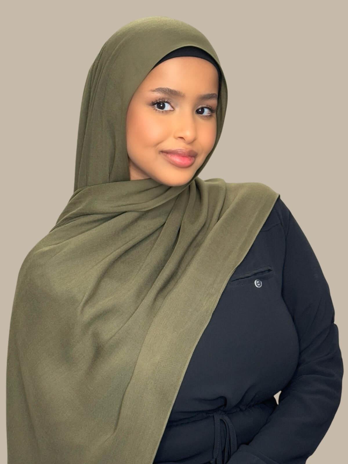 Premium Cotton Modal Hijab Scarf - Sunlit Sage Green - Soft & Breathable for Women - Perfect for Daily Wear, Prayer, and Modest Fashion