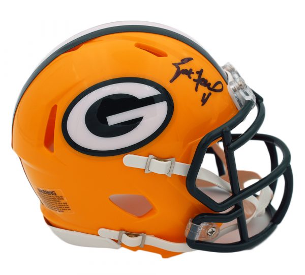 Brett Favre Autographed Green Bay Packers NFL Mini Helmet - Signed Collectible Football Memorabilia for Fans, Sports Enthusiasts & Home Decor