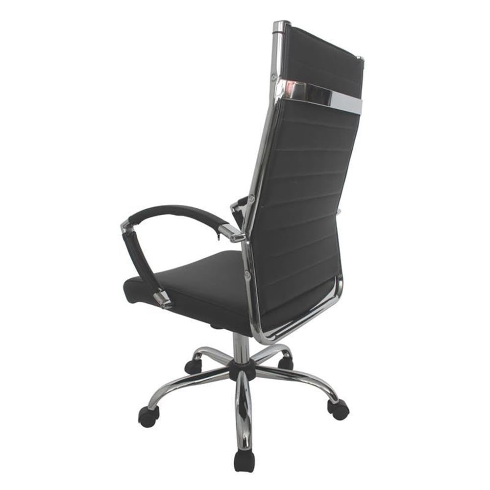 Furniture of America Damse Faux Leather Large Adjustable Office Chair in Gray - Ergonomic Executive Desk Chair for Home & Business Workspaces