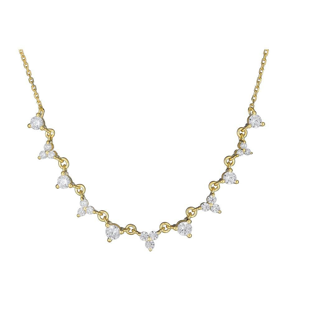 14KT Gold 0.55 CTW Graduated Diamond V Necklace for Women - Elegant Layered Pendant Necklace for Wedding, Anniversary & Special Occasions