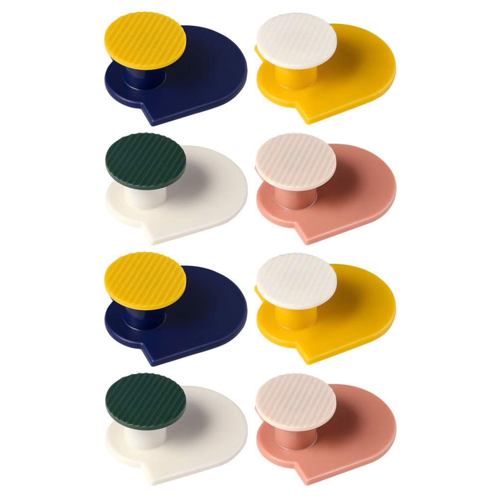 8-Pack Adhesive Wall Hooks - Heavy Duty Sticky Hooks for Bathroom, Kitchen, Bedroom - No Drill Damage-Free Hanging Solution for Coats, Towels, Robes & Home Decor