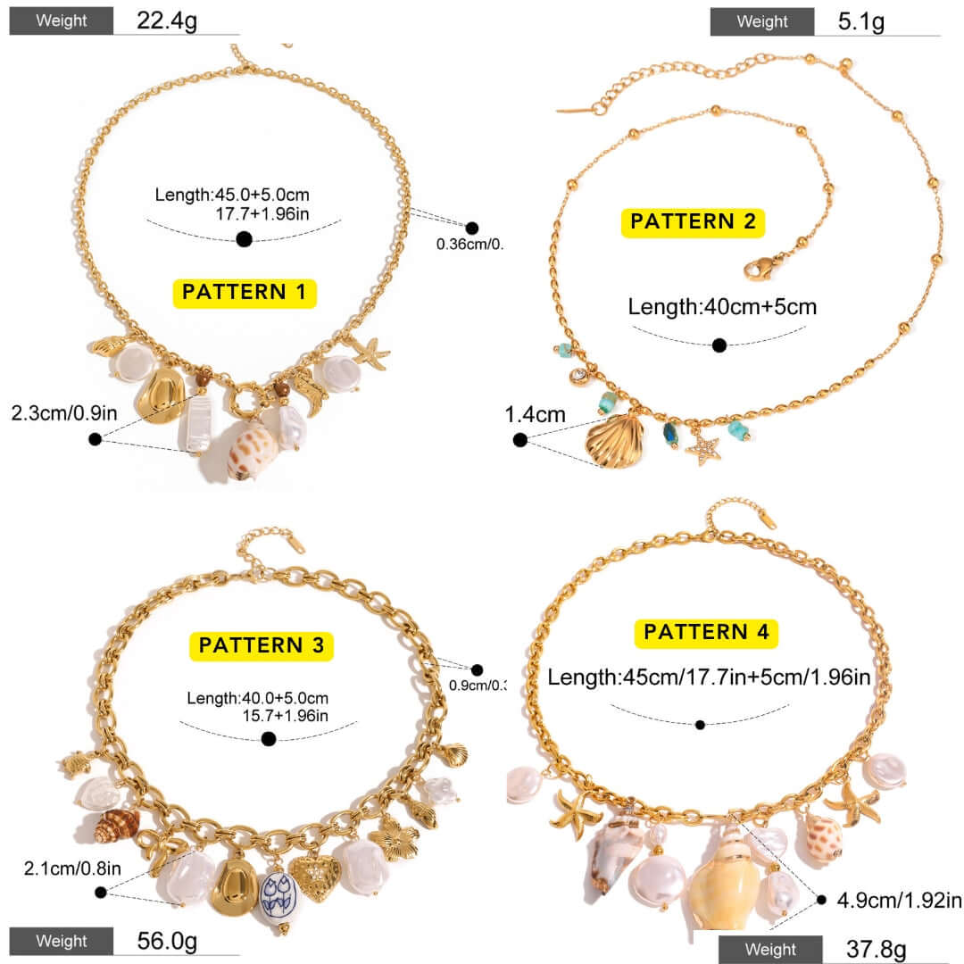 Boho Starfish Conch Shell Necklace - Handmade Beach Jewelry for Women | JDN5011 | Perfect for Summer Vacations, Beach Weddings & Boho Fashion Accessories