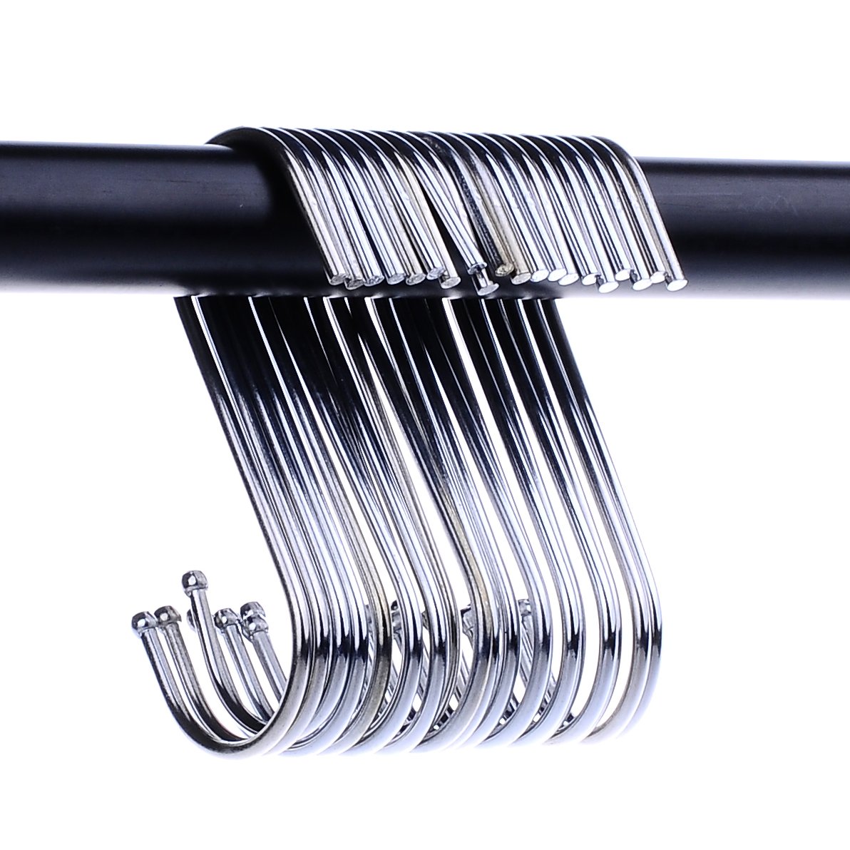 20 Pack Heavy Duty 3.5 Inch S Hooks - Silver Metal Hanging Hooks for Plants, Lights, Cups & Home Organization - Perfect for Kitchen, Bathroom, Bedroom, Office & Outdoor Use