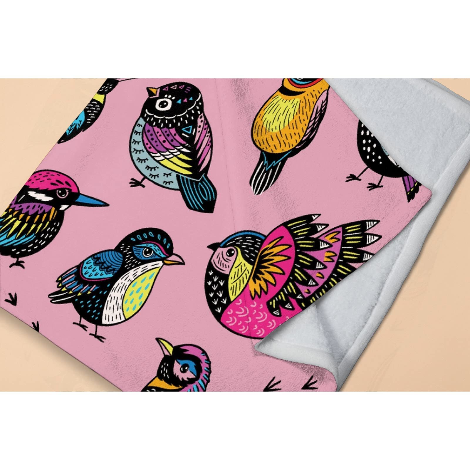 Super Soft Tropical Bird Pattern Flannel Blanket - Warm & Cozy 120x90 Inch Shaggy Throw for Bed, Couch & Sofa | Lightweight & Breathable for All Seasons | Perfect for Family Snuggling, Living Room Decor & Guest Comfort