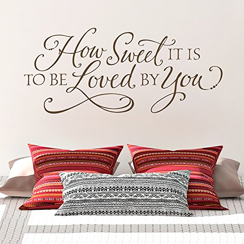 Modern Calligraphy Wall Decal - Romantic Love Quote Sticker for Bedroom Decor | Perfect for Couples' Room, Nursery & Home Office