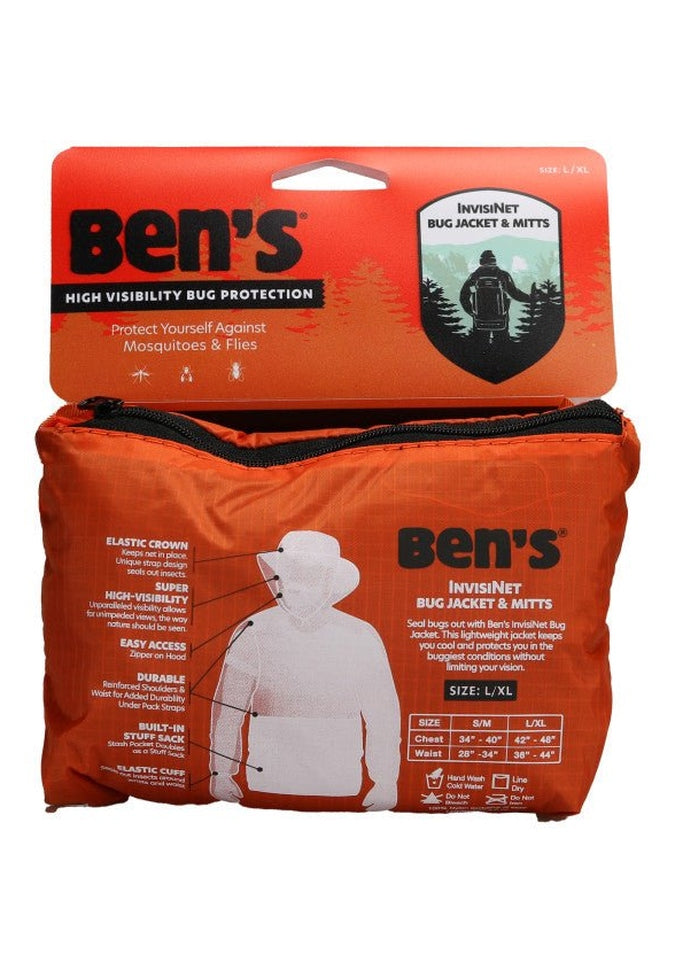 Ben's® InvisiNet Bug Jacket & Mitts - Lightweight Mosquito Protection for Outdoor Activities | Hiking, Camping, Gardening & Fishing Gear