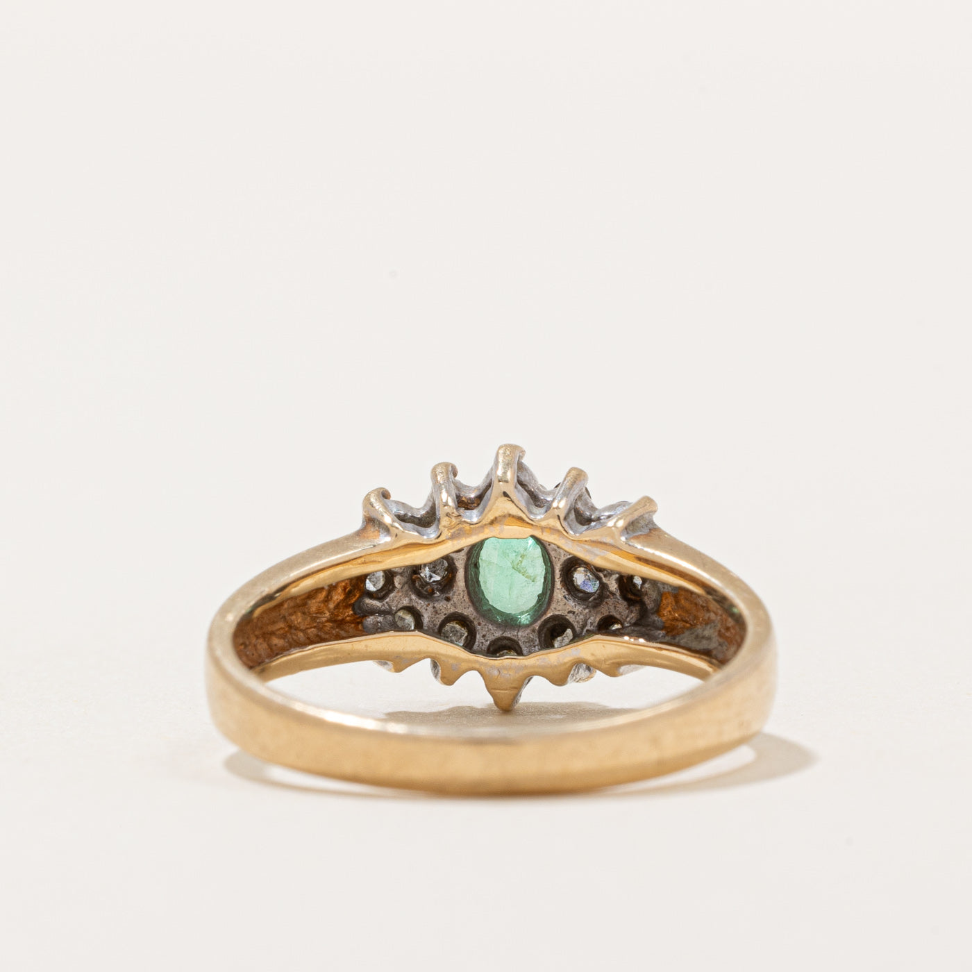 Emerald and Diamond Ring - 0.16ct Emerald with 0.14ctw Diamond Accents - Size 6 - Elegant Wedding, Engagement, or Anniversary Jewelry Gift for Women