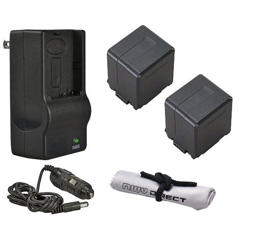 High Capacity 3000mAh Lithium Ion Replacement Batteries for Panasonic VW-VBG260(PP) - 2 Pack with Rapid Travel Charger | Long-Lasting Power for Camcorders & Video Cameras | Perfect for Travel, Vlogging & Professional Videography