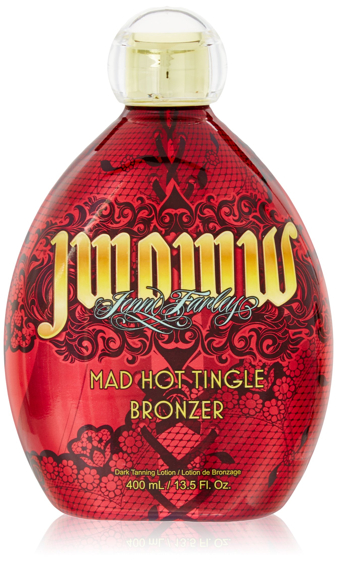 Jwoww Mad Hot Tingle Bronzer Tanning Lotion - 13.5 oz Dark Tan Accelerator with Natural Bronzers for Sunless & Outdoor Tanning - Perfect for Beach, Pool & Vacation Glow