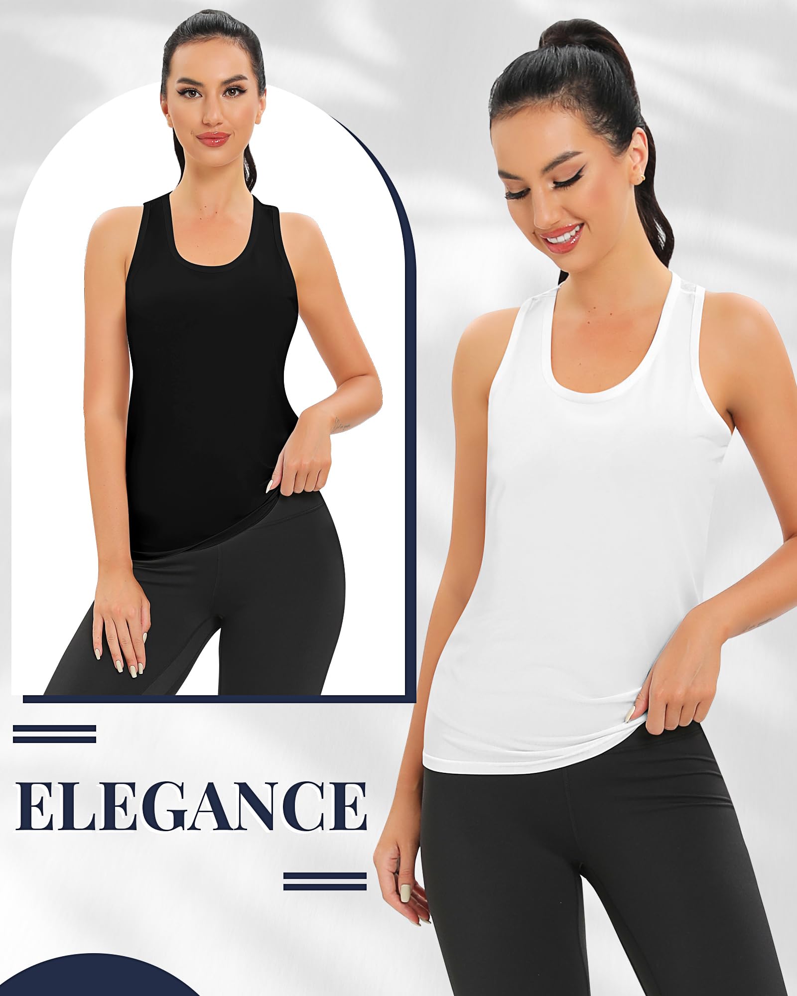 2 Pack Women's Workout Tank Tops - Racerback Yoga Shirts, Loose Mesh Running Tops for Gym & Fitness | Breathable Athletic Wear for Yoga, Running, Cardio & Training
