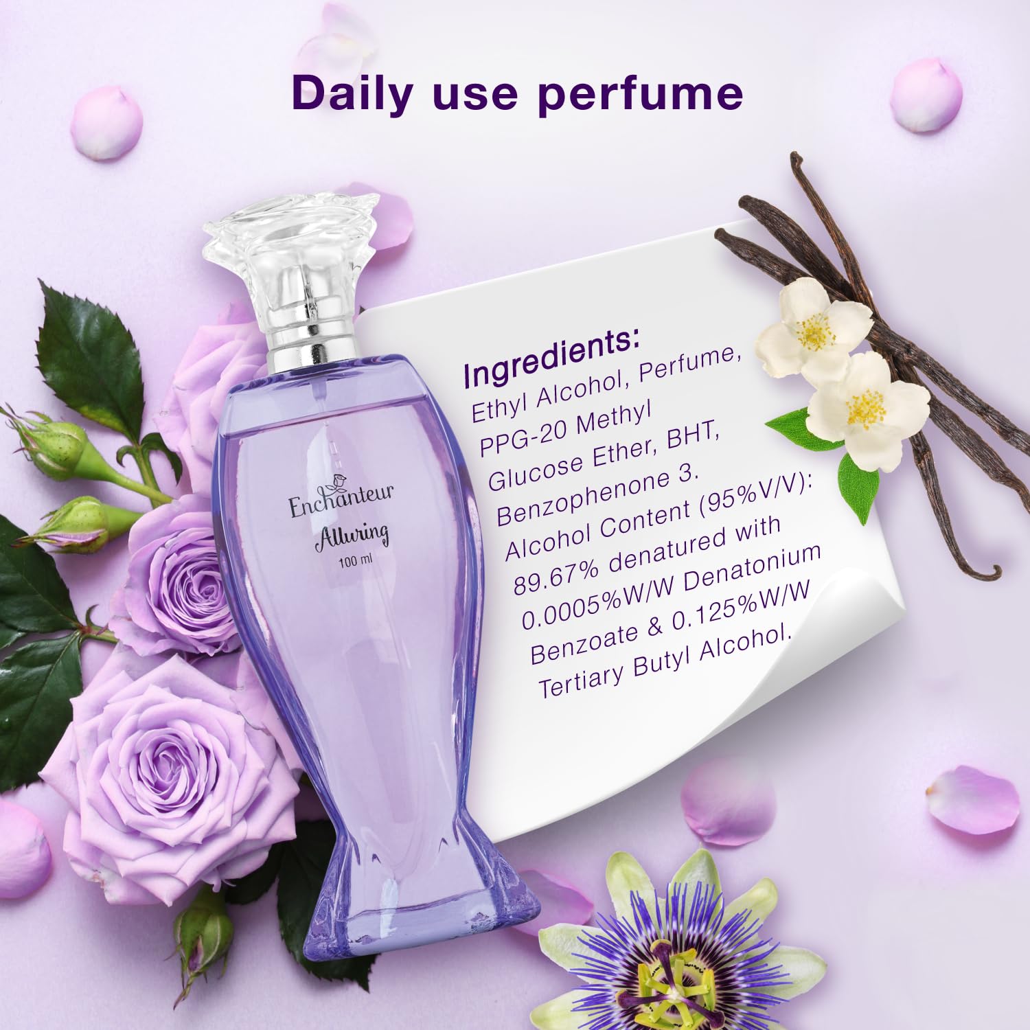 Enchanteur Alluring Rose Perfume for Women - 3.4oz Floral Fragrance, Long-Lasting Eau de Parfum, Romantic & Elegant Scent - Perfect for Date Nights, Special Occasions & Daily Wear
