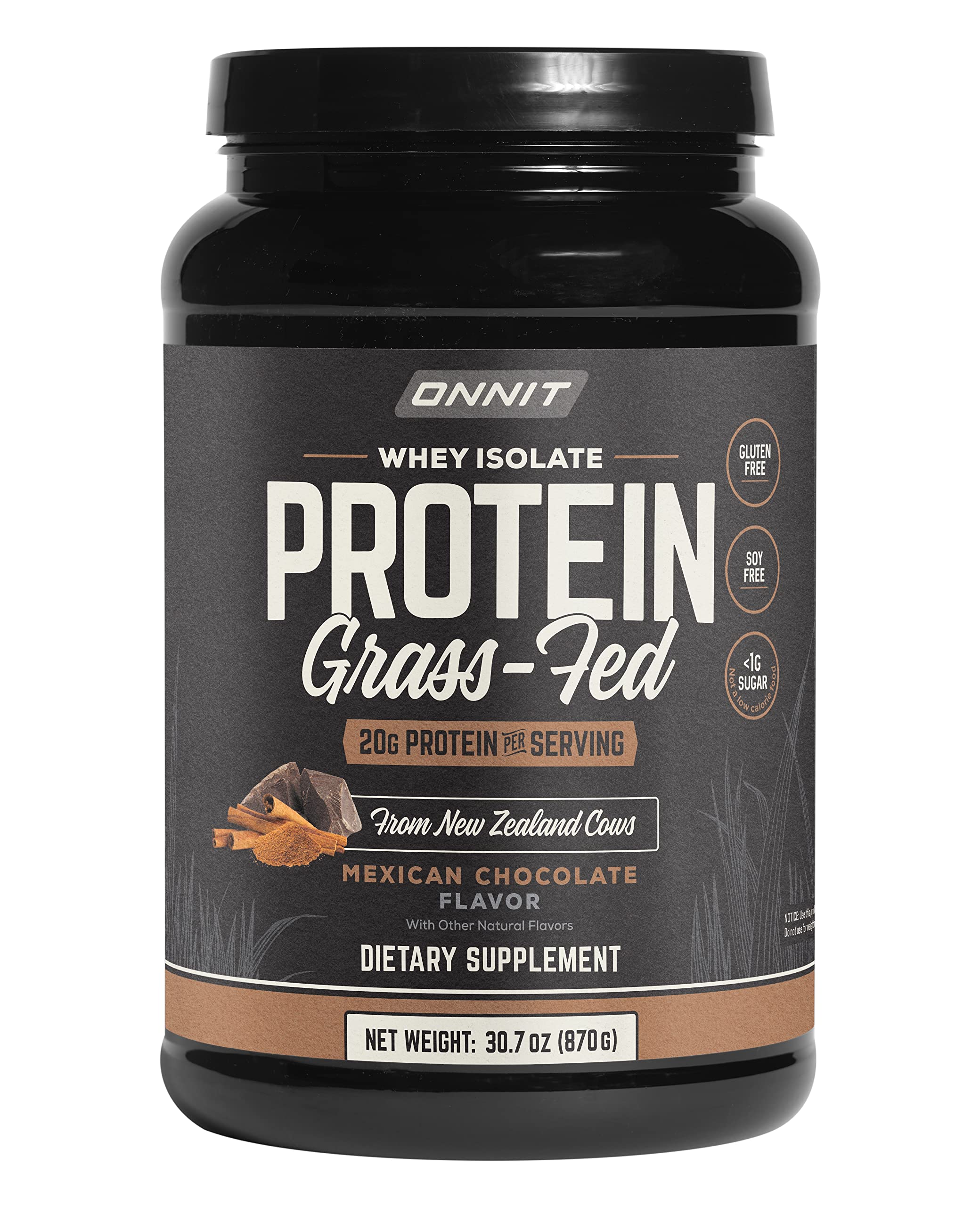 ONNIT Grass Fed Whey Isolate Protein Powder - Mexican Chocolate Flavor (30 Servings) | Premium Low Carb Keto Friendly Supplement for Muscle Recovery & Post Workout Nutrition