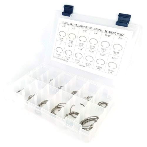 Premium 121-Piece Stainless Steel Internal Snap Ring Kit - Durable & Corrosion-Resistant for Automotive, Machinery, and DIY Repairs