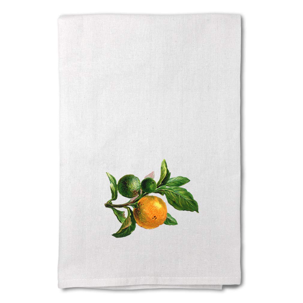 Custom Printed Orange Fruit Design Kitchen Towels - Flour Sack Dish Towels for Cooking, Baking & Cleaning - Perfect for Home, Restaurant & Cafe Decor