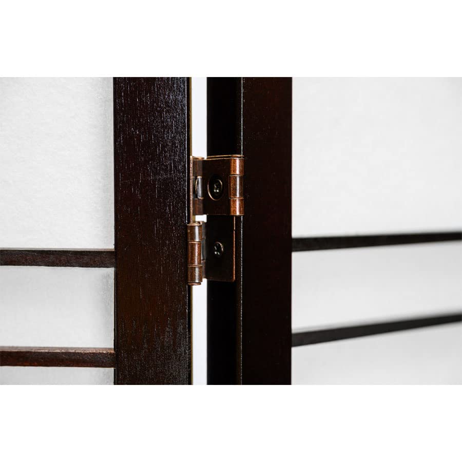 Legacy Decor 3-Panel Room Divider - Shoji Style Privacy Screen with Espresso Finish Lattice Design for Bedroom, Office & Living Room Separation