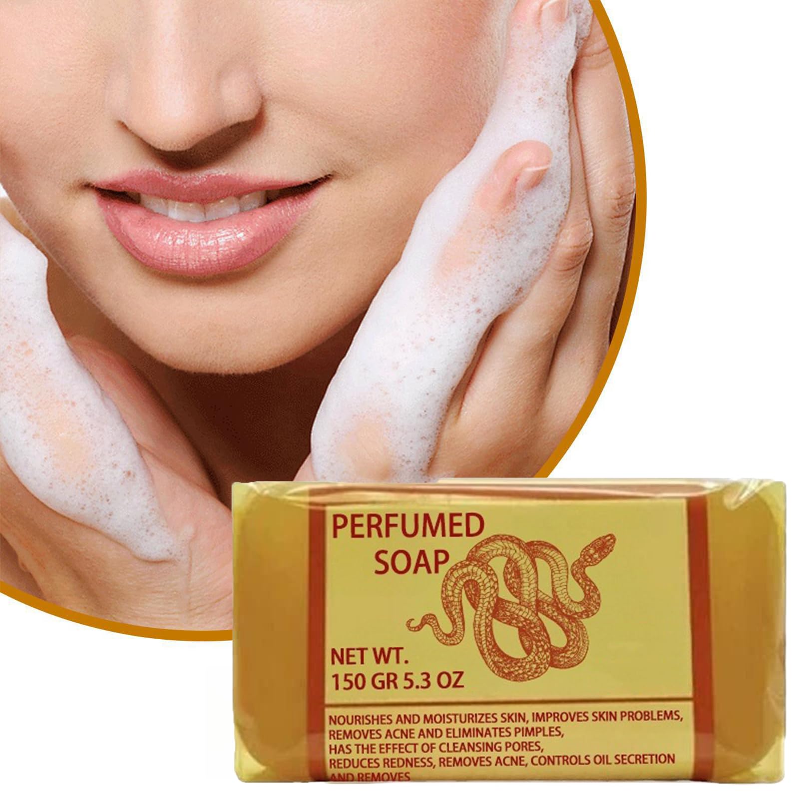 Natural Rattlesnake Soap for Face & Body - Deep Cleansing Bar with Exfoliating Properties - Perfect for Acne Prone Skin & Sensitive Skin Care Routine