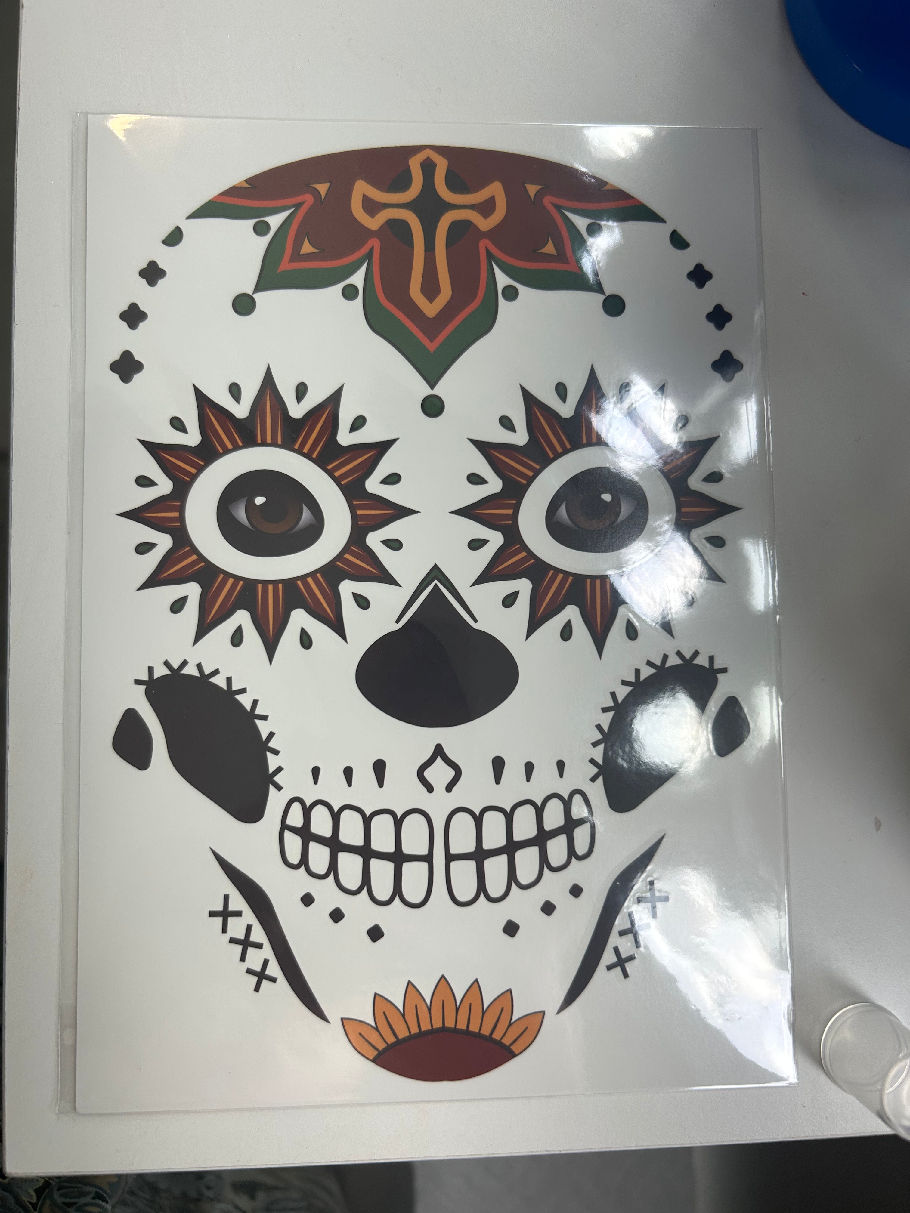 Day of the Dead Temporary Face Mask - Sugar Skull Makeup for Halloween & Dia de los Muertos Celebrations - Perfect for Costume Parties & Festive Events