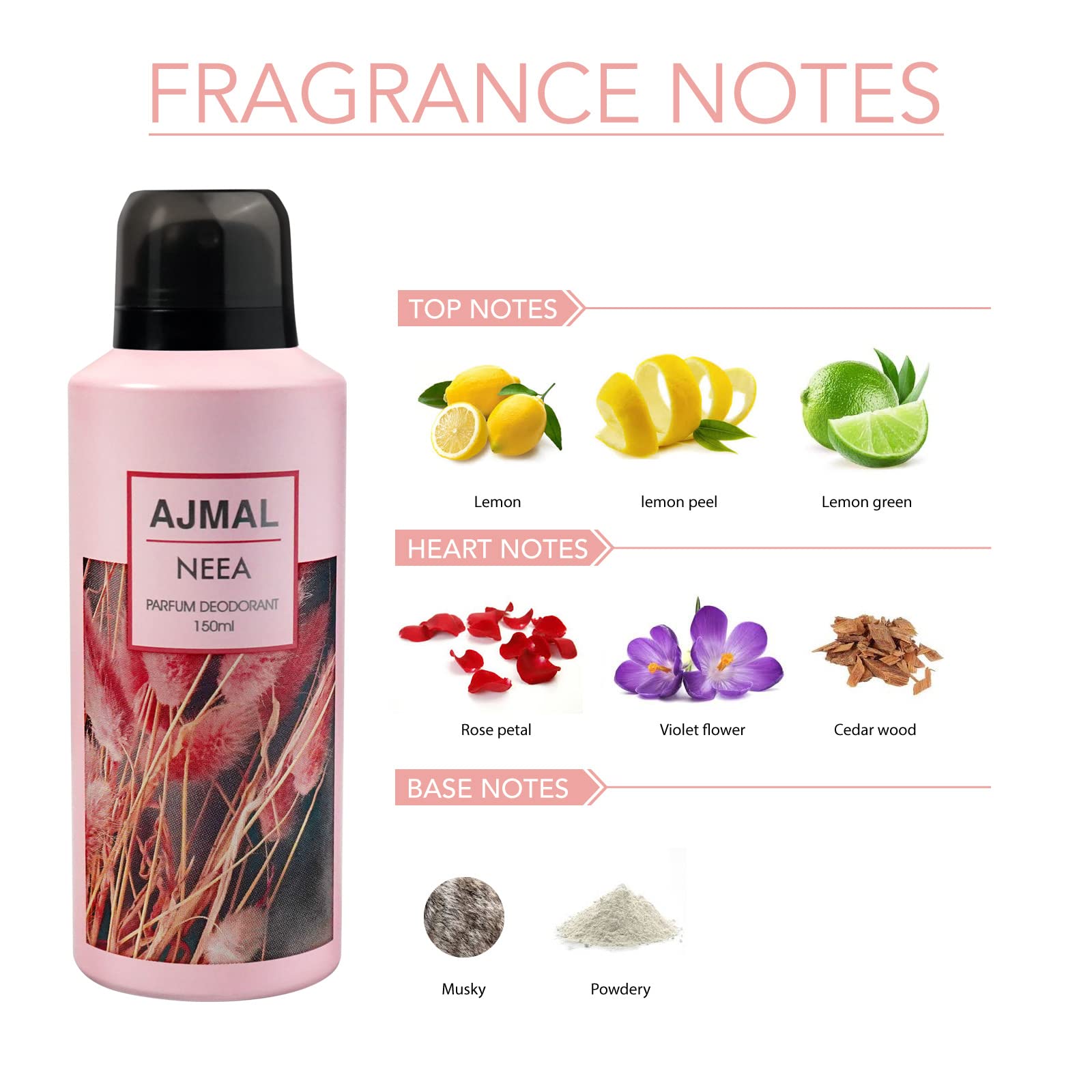 Ajmal Neea & Aretha Long Lasting Deodorant Perfume Spray for Women - 150ml Each (Online Exclusive Gift Set) - Perfect for Daily Wear, Office & Special Occasions