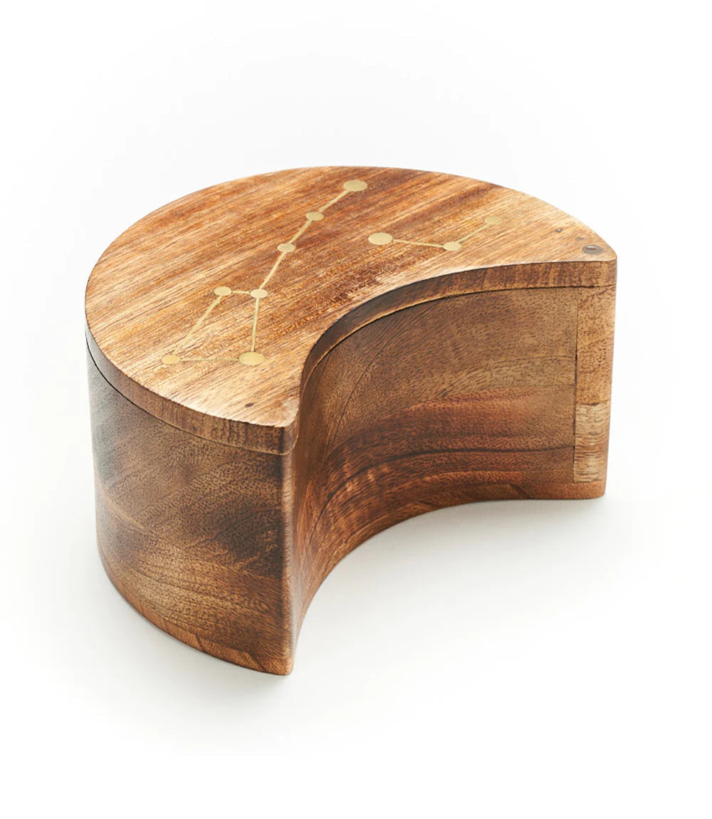 Celestial Moon Jewelry Box with Crescent Design - Perfect for Storing Rings, Necklaces & Keepsakes - Elegant Gift for Women & Girls