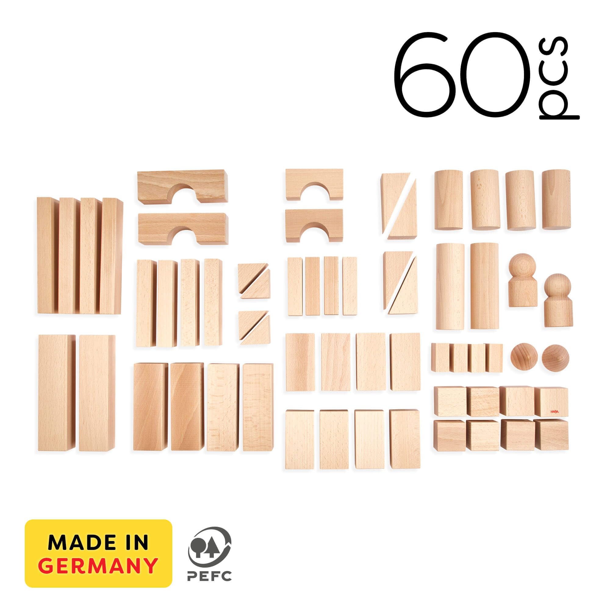HABA Large Basic Building Blocks Starter Set - 80 Piece Educational Construction Toy for Kids Ages 3+ | STEM Learning, Creative Play & Early Childhood Development | Perfect for Preschool, Daycare & Home Playrooms