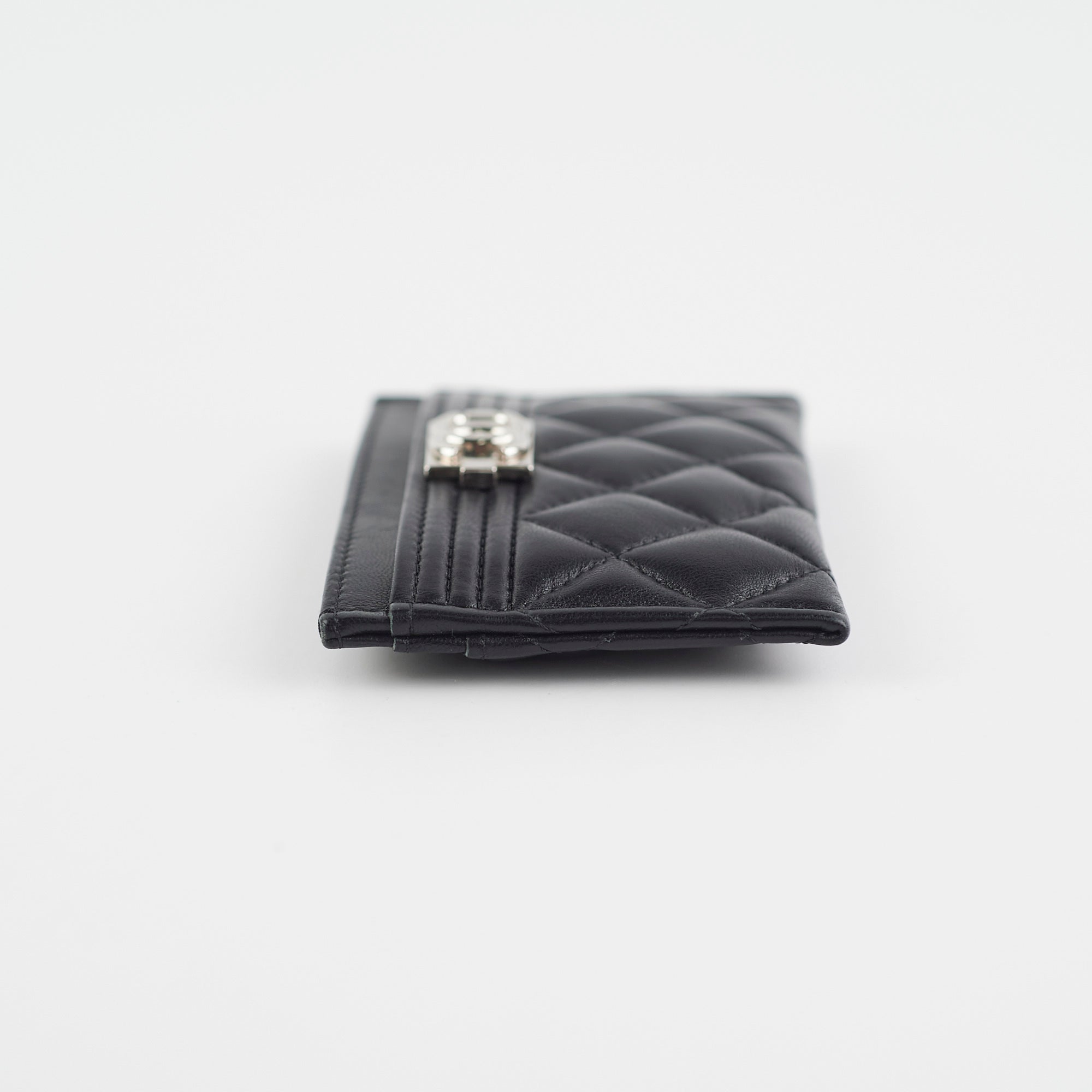 Chanel Boy Flap Card Holder Wallet in Black - Luxury Compact Wallet for Everyday Use & Travel