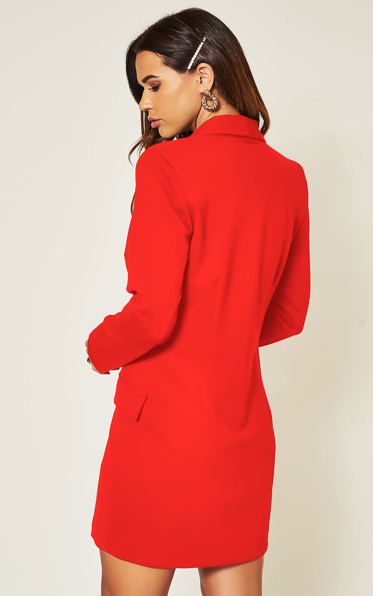 UNIQUE 21 Women's Luxe Stretch Asymmetric Blazer Dress - Elegant Casual Work Office Wear for Ladies | Perfect for Business Meetings, Cocktail Parties & Special Events