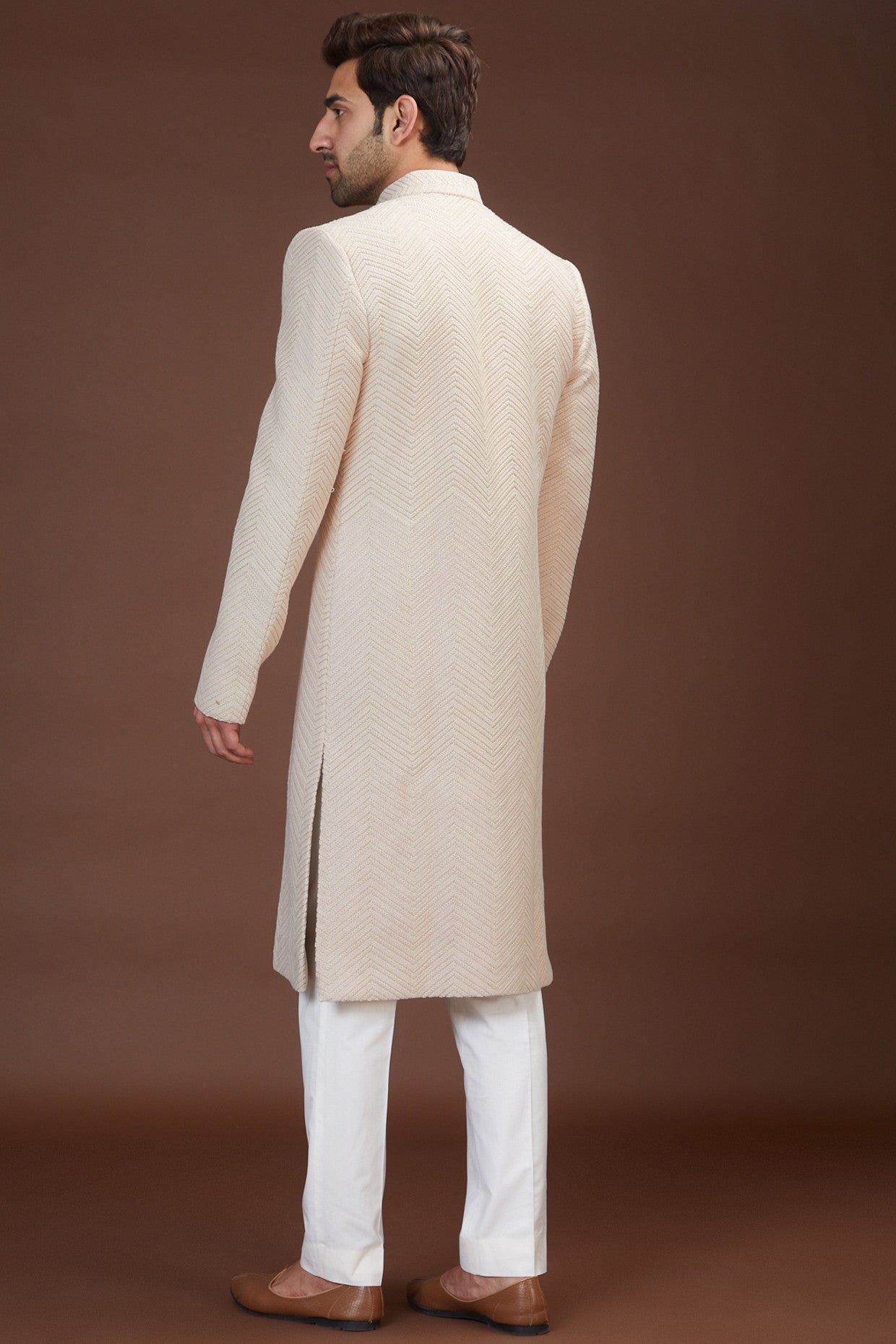 Elegant Pink Embroidered Sherwani for Men - Traditional Indian Wedding Attire & Festive Occasions