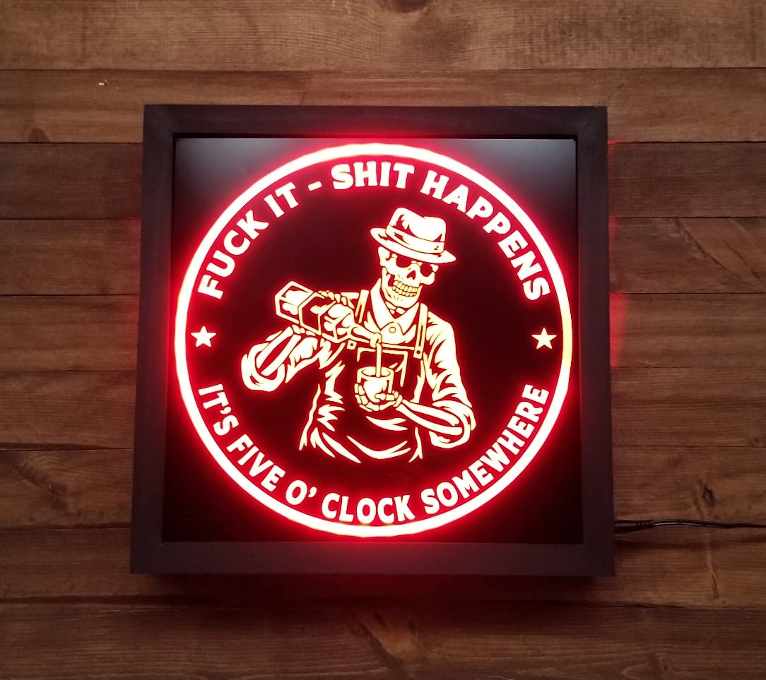 Custom LED Beer & Whiskey Signs - Personalized Bar Name Neon Lights for Man Cave - 12x12 Inches - Perfect for Home Bars, Pubs, and Gifts