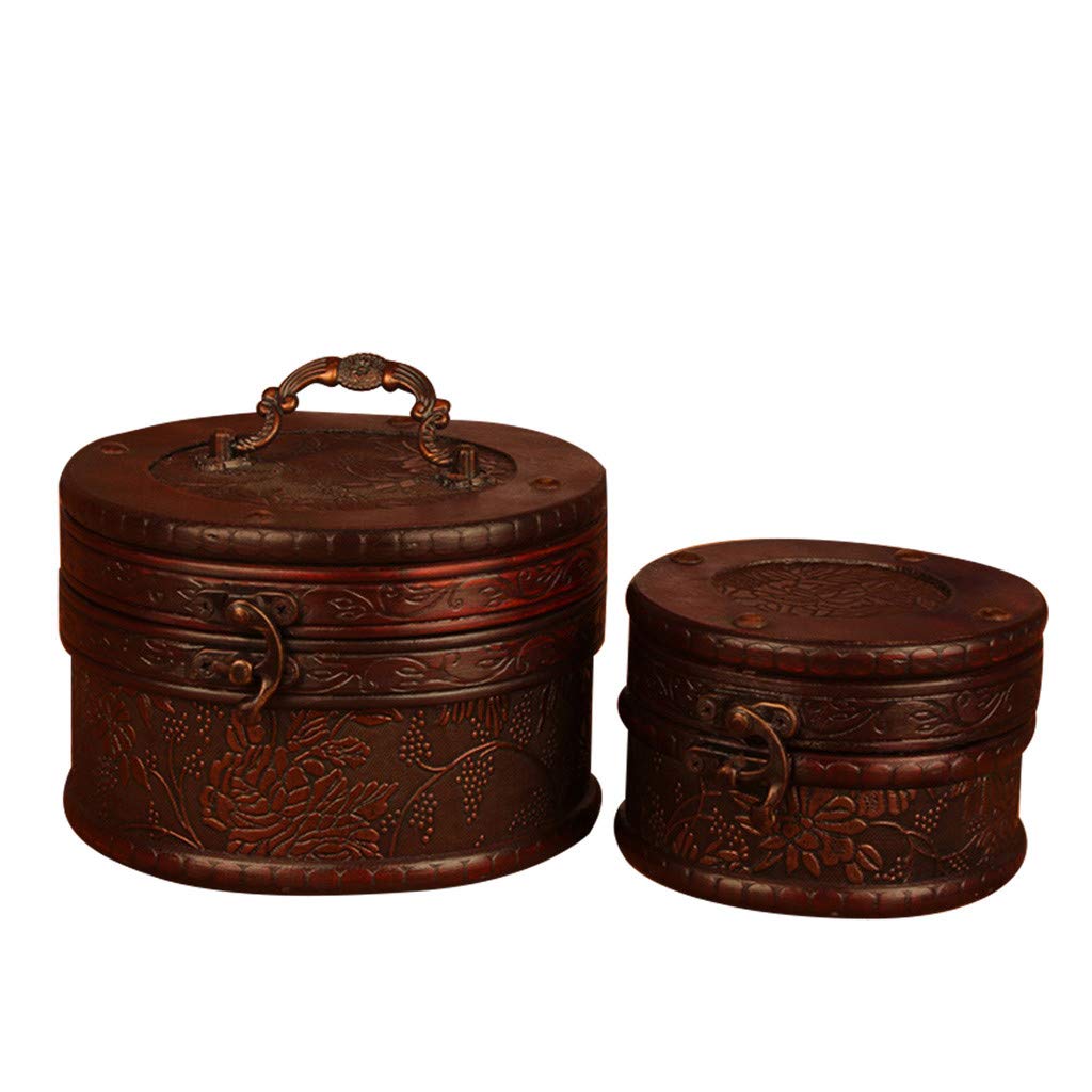 Vintage Antique Jewelry Box - Classic Cylindrical Storage Organizer for Jewelry, Rings & Accessories | Under Bed Plastic Drawers | Home Decor & Housekeeping (Brown, One Size) - Perfect for Bedroom, Closet & Travel Organization