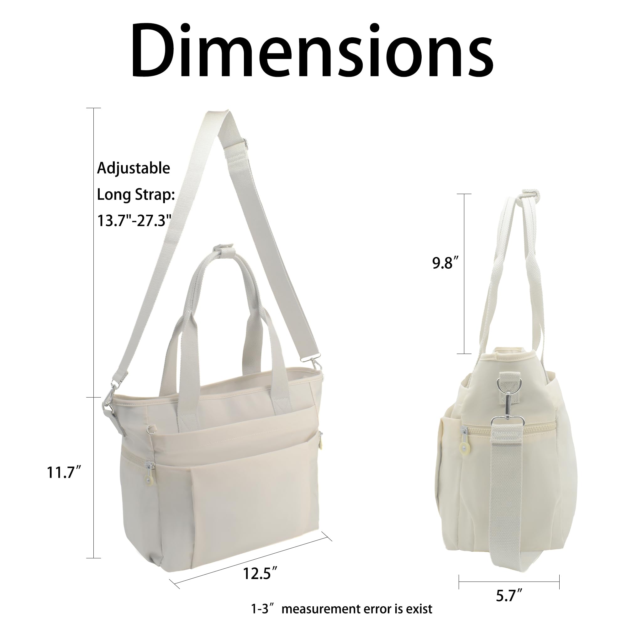 Stylish Large Tote Bag for Women with Multiple Compartments & Zipper Closure - Durable Waterproof Work Shoulder Bag Perfect for Office, Travel, Gym & Daily Commute