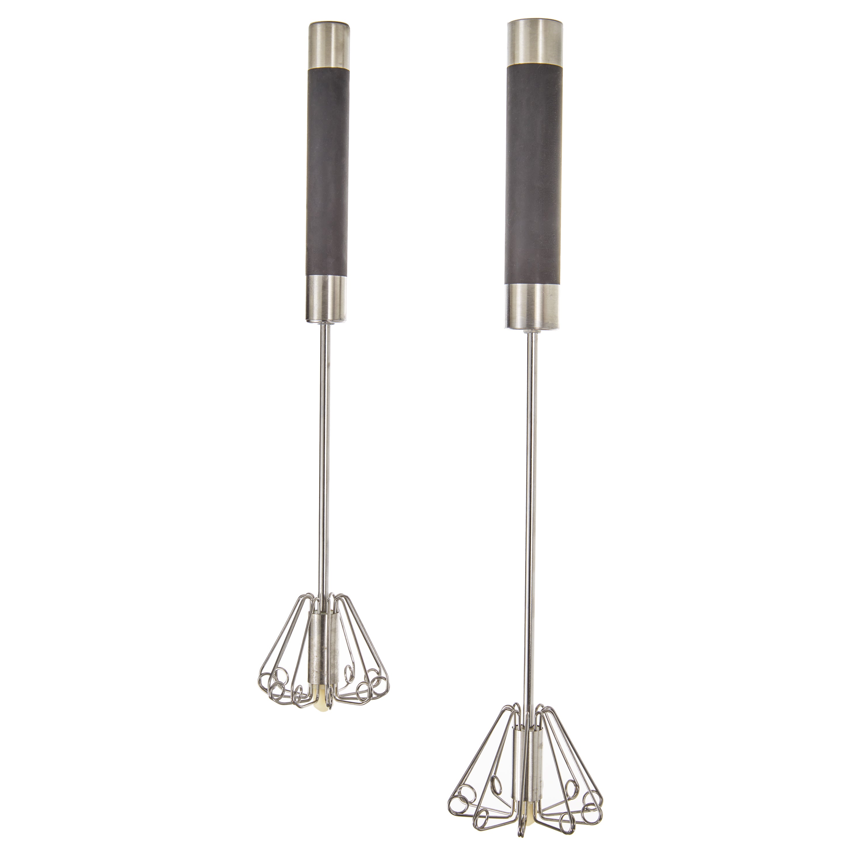 BergHOFF Essentials 2-Piece 18/10 Stainless Steel Miracle Whisk Set - Black - Perfect for Baking, Mixing & Whisking Eggs, Cream & Batters