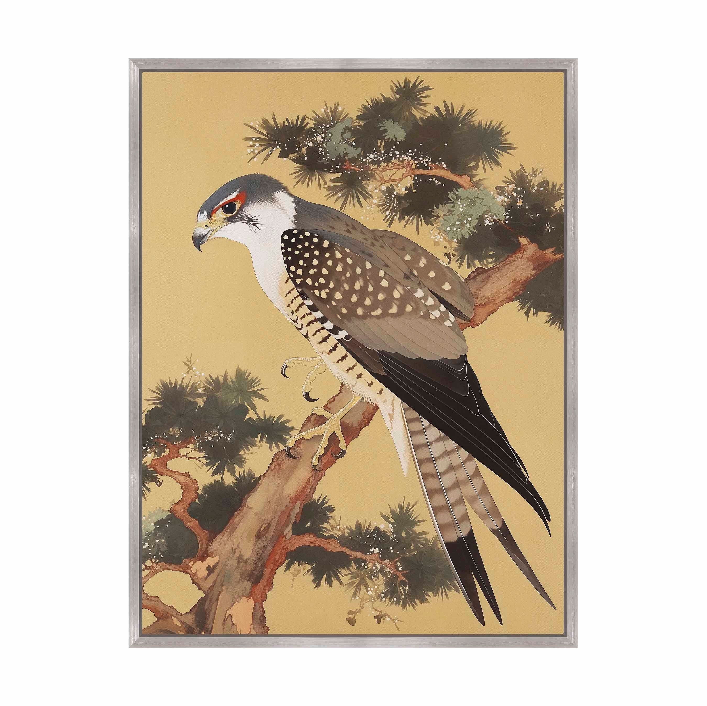 Graceful Sentinel Falcon in Pine Grove - Stunning Gallery Wrapped Canvas Art for Home & Office Decor | Nature Wildlife Wall Art for Living Room, Bedroom
