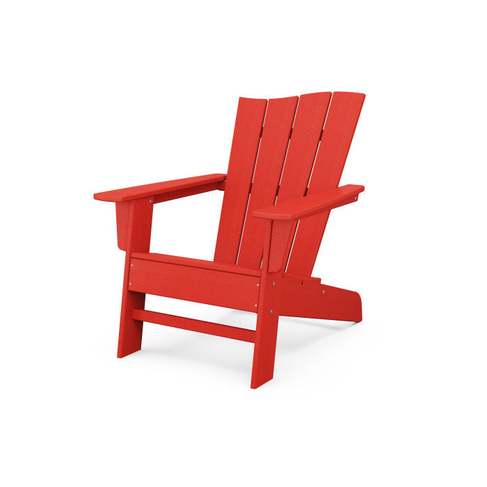 POLYWOOD Wave Chair Right Arm - Durable Outdoor Adirondack Chair for Patio, Deck, Poolside & Garden - Weather-Resistant Recycled Plastic Furniture