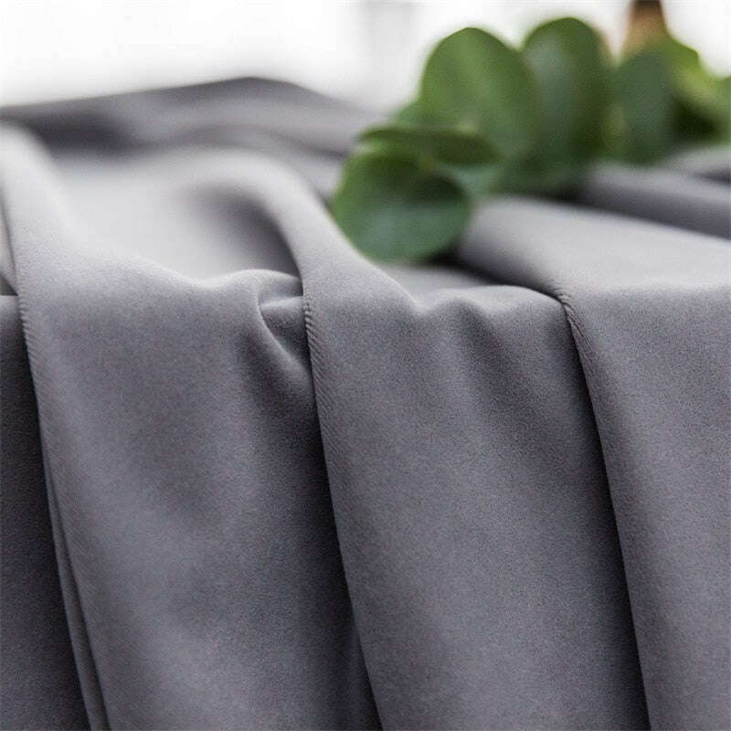 Luxury Velvet Curtains for Living Room - Soft Plush Gray Blackout Drapes for Bedroom & Home Decor - Noise Reducing Thermal Insulated Window Treatments