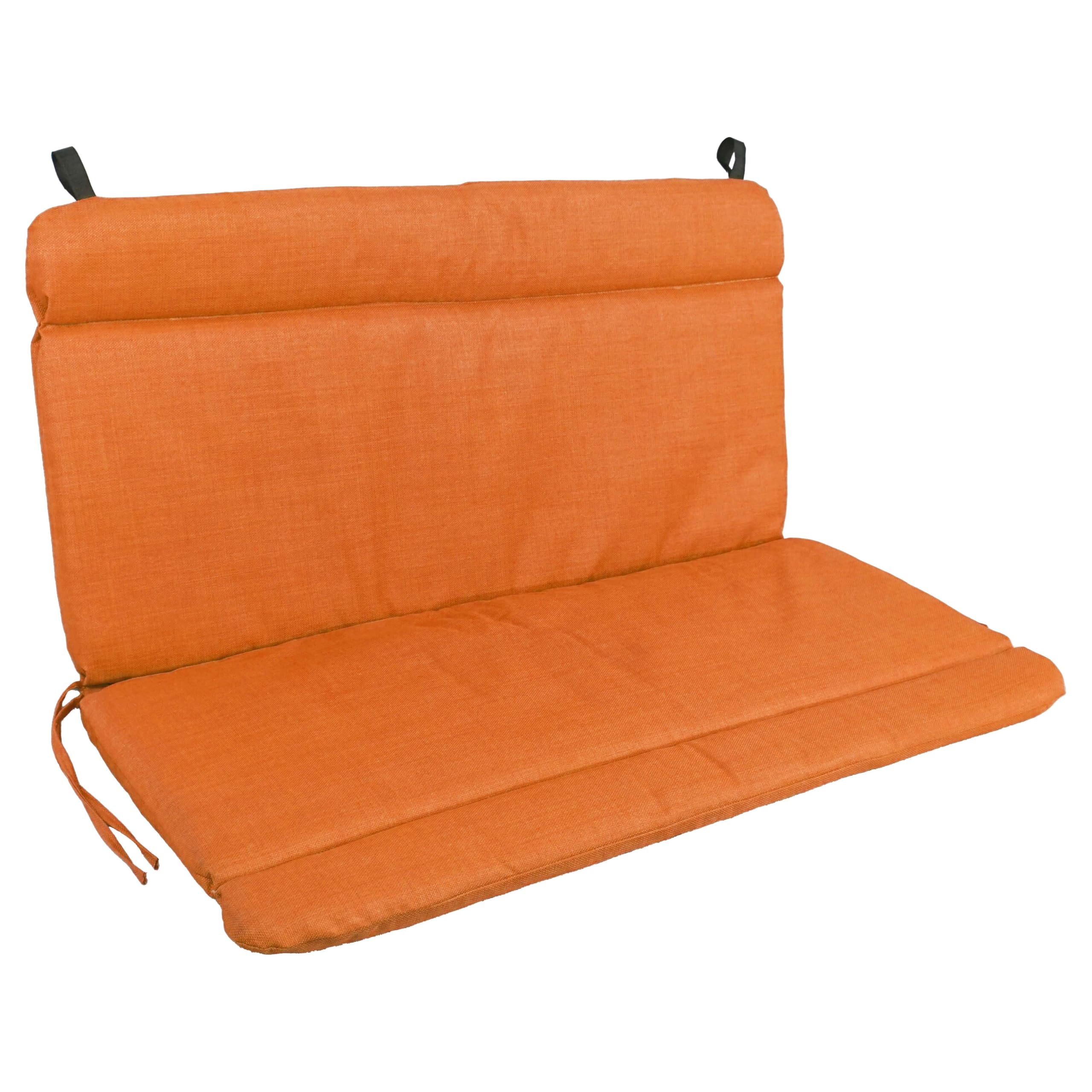 Blazing Needles Indoor Outdoor Seat Back Loveseat Cushion 42x40 Inches - Comfortable Tangerine Dream Color - Perfect for Patio Furniture, Sofa, and Outdoor Chairs