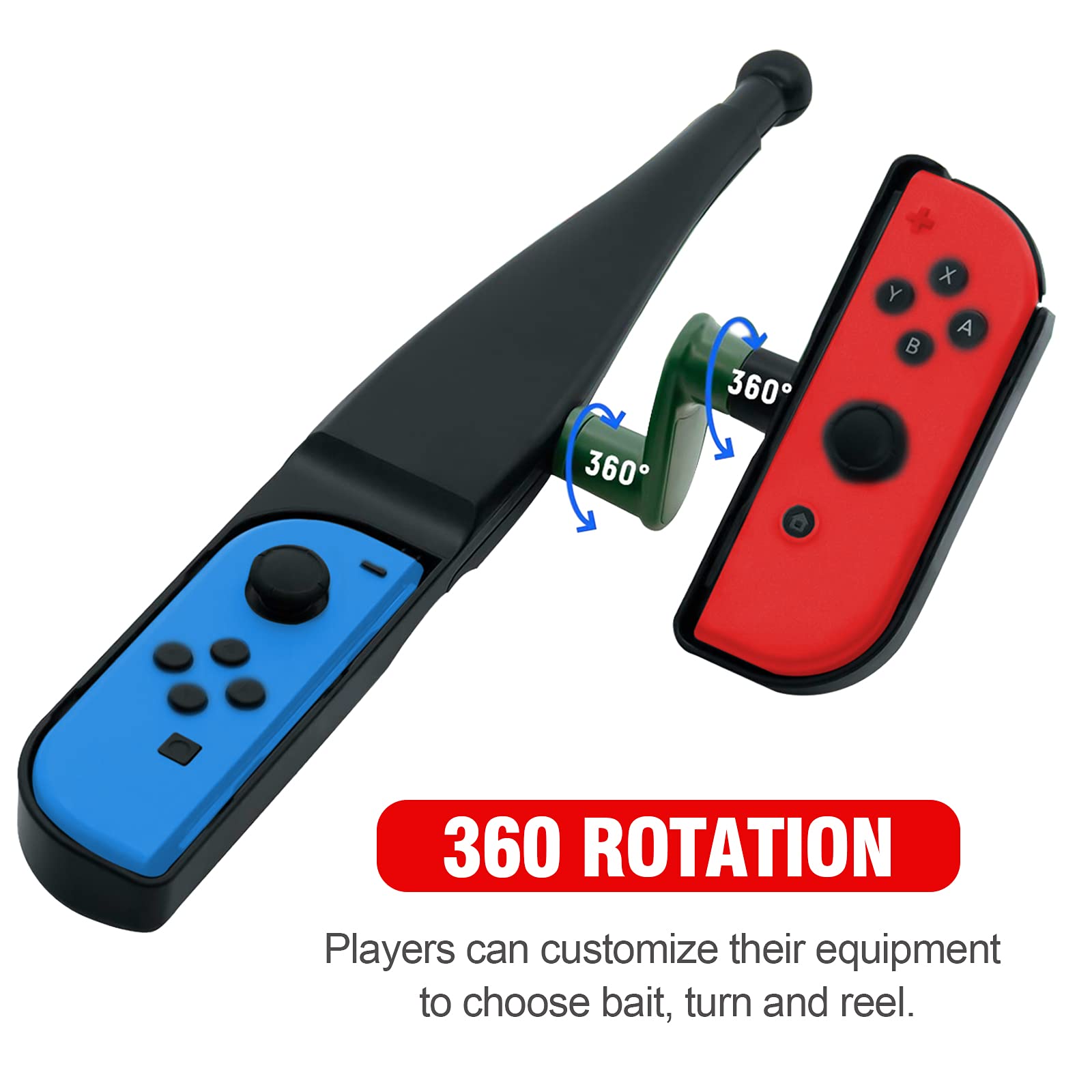 LYCEBELL Fishing Rod for Nintendo Switch Joy-Con - Compatible with Switch Legendary Fishing & Fishing Star World Tour - Switch Accessories for Realistic Gaming Experience - Perfect for Home Entertainment and Family Fun
