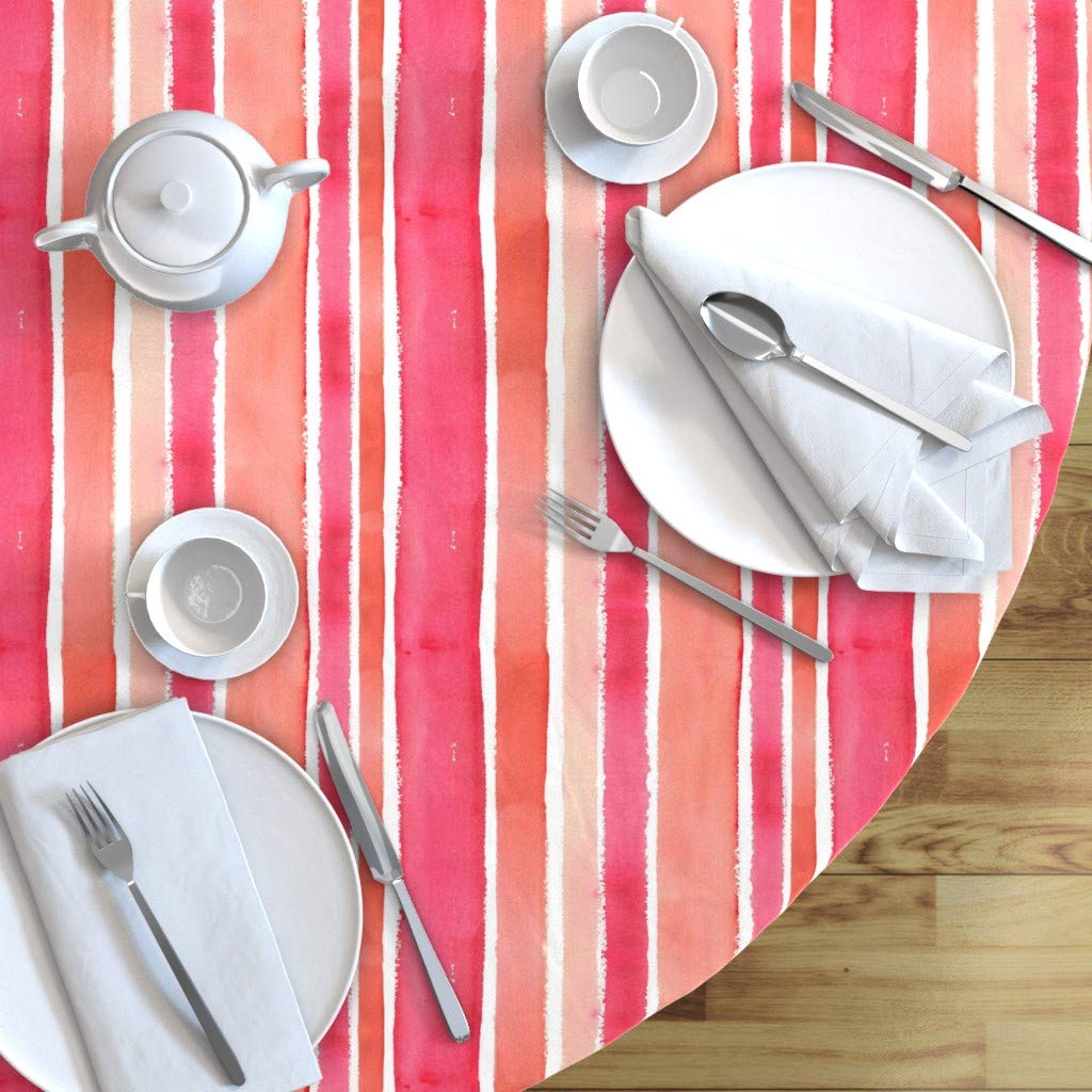 Custom Texas Midcentury Modern Stripes Cotton Sateen Tablecloth 70