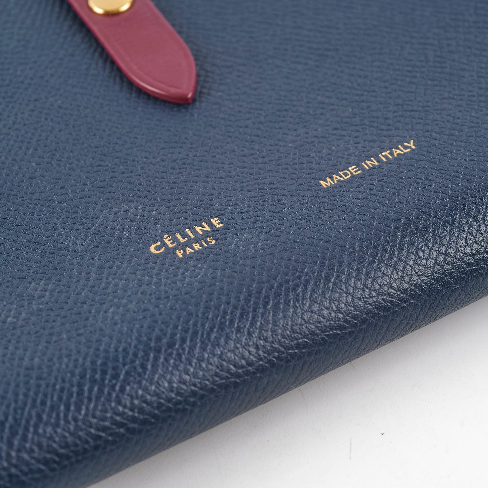 Celine Large Bicolor Strap Wallet - Genuine Leather Luxury Womens Wallet with RFID Protection - Perfect for Everyday Use, Travel & Gift Giving