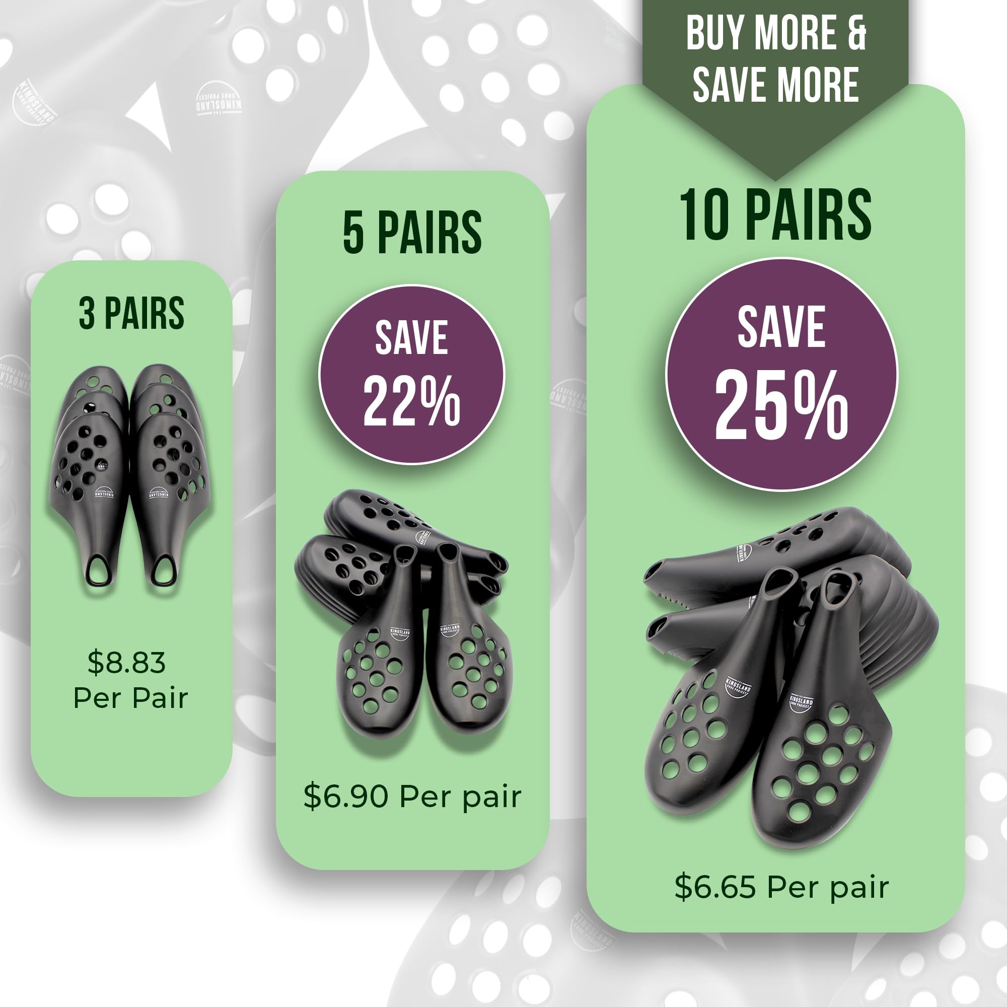 Premium Fresh Flow Shoe Trees for Sneakers & Dress Shoes - Men's Travel Shoe Care Accessories (Black) | Keep Shoes Fresh & Maintain Shape at Home, Office & Travel