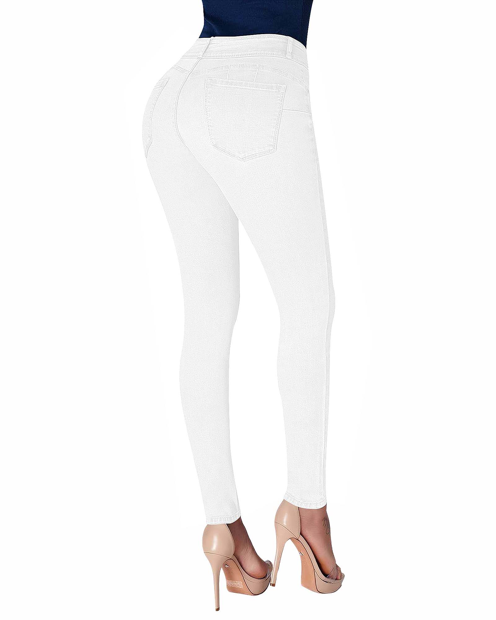 Roswear Women's High Waisted Stretchy Skinny Curvy Jeans - Tummy Control Jeggings for Everyday Comfort & Style | Perfect for Work, Casual Outings & Date Nights