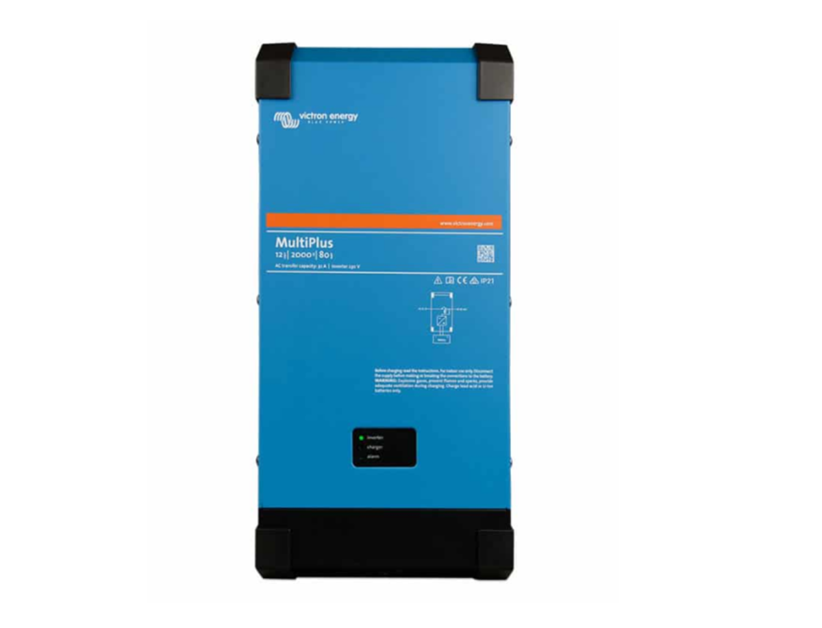 Victron Energy MultiPlus 12/2000/80 50 120V VE.Bus Pure Sine Wave Inverter Charger - 2000VA 12V to 120V Power Converter for RVs, Boats & Off-Grid Solar Systems