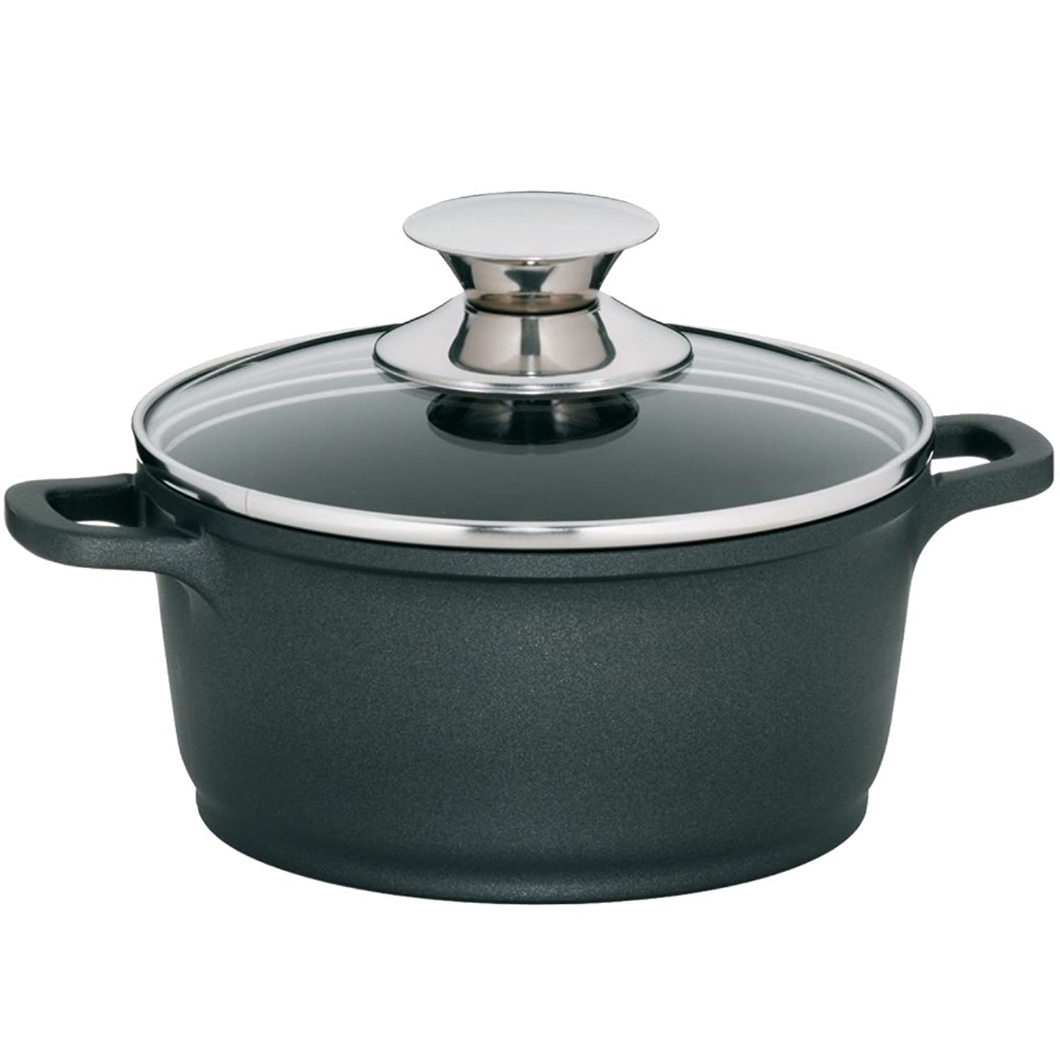 Kela 11549 1.0L Round Black Ceramic Cooking Pot - Perfect for Soups, Stews & Slow Cooking in Kitchens