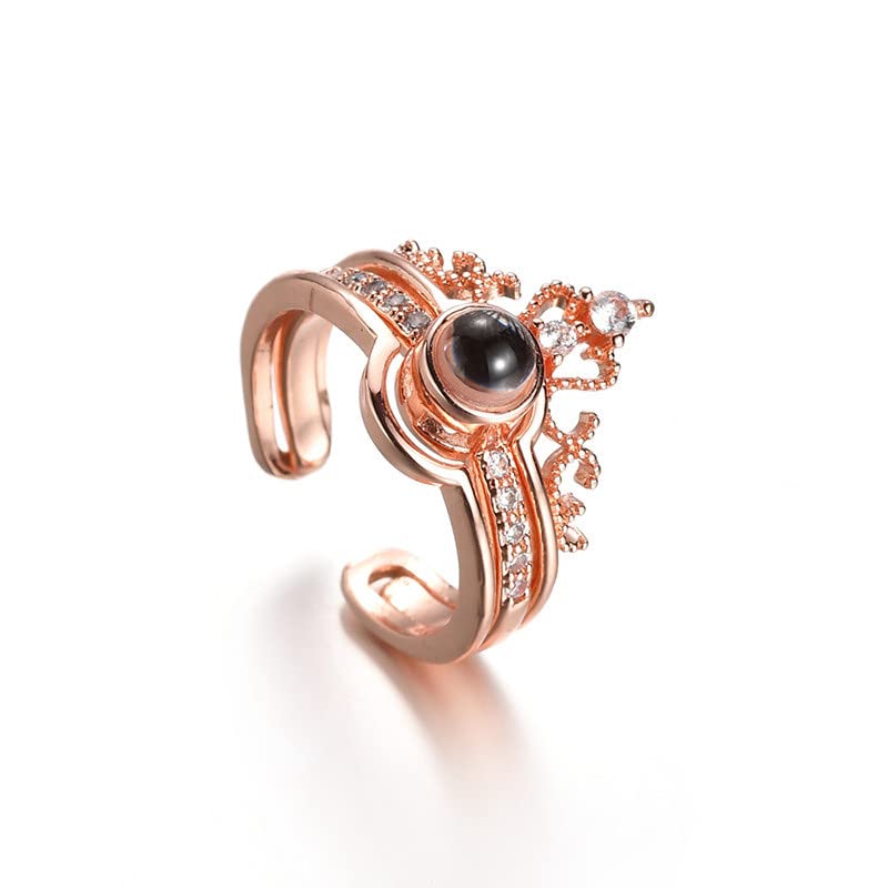 Rose Gold I Love You Ring - Romantic Wedding Band with 100 Languages Engraving, Exquisite Jewelry for Anniversaries, Proposals & Special Occasions
