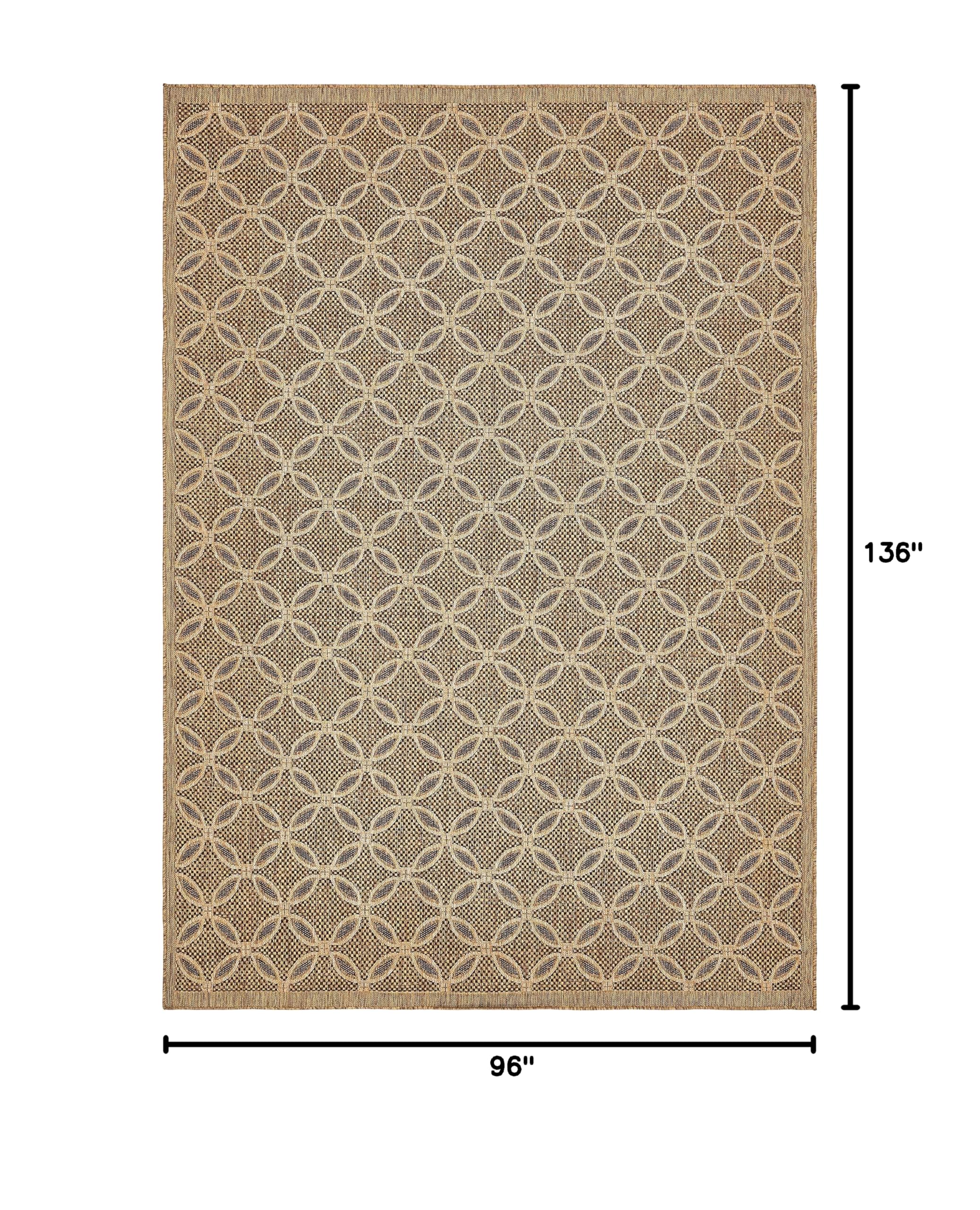 Unique Loom Outdoor Trellis Collection Area Rug - Spiral Design 8' x 11' 4