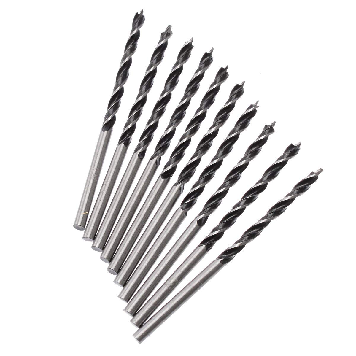 10pcs 3mm High Strength Twist Drill Bits with Center Point - Wood Spiral Drill Bits for Woodworking, DIY Projects & Home Improvement (Perfect for Drilling Holes in Wood, Plastic & Soft Metals)