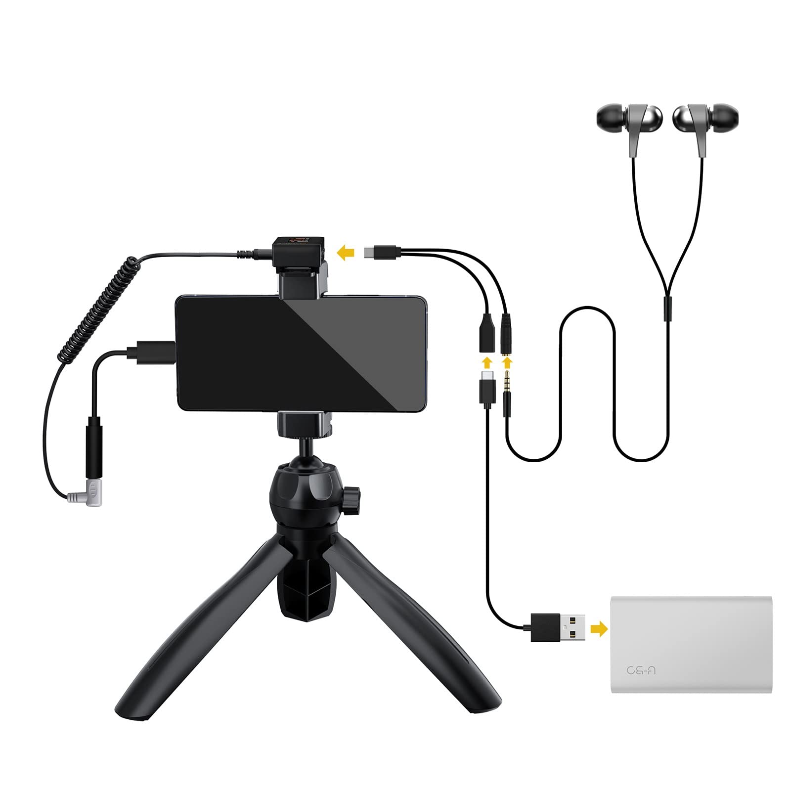 COMICA Vimo C3 Wireless Lavalier Microphone System - Dual Transmitter & Receiver Lapel Mic for iPhone, Android, DSLR - Perfect for Interviews, Live Streaming, YouTube Vlogging - Includes Charging Case for Smartphone & Camera - Ideal for Podcasting, TikTok Videos, and Professional Recording